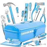Hi-Spec 33 teiliges blaues Werkzeugset für Anfänger mit Metall Werkzeugkoffer. Komplettes Werkzeug...
