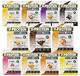 Vegan Protein Pulver PROBEN-PAKET, 11x30g Mix-Pack mit Schokolade, Vanille, Cookies & Cream,...