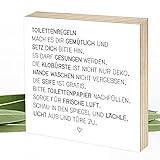 Wunderpixel® Holzbild Toiletten-Regeln - 15x15x2cm zum Hinstellen/Aufhängen, echter Fotodruck mit...