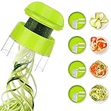 4 in 1 Spiralschneider Gemüse Julienneschneider Zoodle Maker Zucchini Spaghetti Schneider, Gemüse...