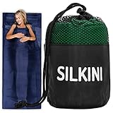 Silkini Compact Seidenschlafsack aus 100% Seide, Hüttenschlafsack Ultraleicht, Schlafsack Inlett,...