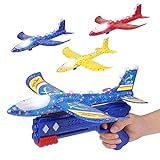 Weinsamkeit Flugzeug Spielzeug, 3 Pcs Wurfgleiter Styroporflieger mit Katapult Pistole&LED, Kinder...