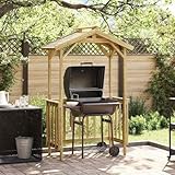 INLIFE Grillhütte Braun 133,5 x 63 x 200 cm Imprägniertes Kiefernholz,Heim & Garten,Rasen &...