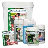 AQUALITY 5er Teichpflege Komplettset (Perfekte Gartenteich-Pflege. Wasseraufbereiter, Teichklärer,...