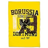 Borussia Dortmund BVB-Hissfahne mit Stadtwappen, 100x150cm, Schwarz/gelb