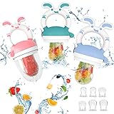 Fruchtsauger Baby,Baby Food Feeder, 3 Fruchtsauger + 3 Größen BPA Frei Silikon Sauger für...