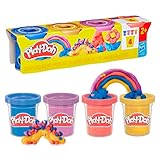 Play-Doh 4er-Pack Schimmerglanzknete – kreatives Knet-Set mit glitzernder Knete für...