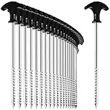 com-four® 24x Zelt-Heringe aus Stahl - robuste Erdnägel mit Gewinde für Camping und Outdoor -...