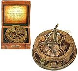 TUBAZ - 12,7 cm Steampunk-Sonnenuhr-Kompass - Top Grade perfekt kalibriert großer Messing...