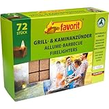 Favorit Anzünder für Grill, Kamin; Echtholz und Wachs, besonders brennstark, Brenndauer ca. 8-10...