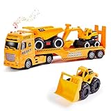 4-in-1 Bauträger-LKW-Spielzeug für Kinder, Halb-Spielzeugauto, Kinderspielzeug mit Bagger und...