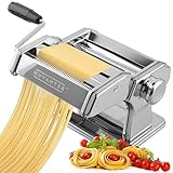 Nudelmaschine, manuelle Handpresse, verstellbare Dickeneinstellungen, Nudelmaschine mit waschbaren...
