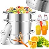 Jaxguom Dampfentsafter 16L Ø26 Edelstahl Entsafter Saftpresse Inkl 4 Bügelflasche, für alle...