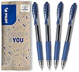 PILOT G2-7 Gelschreiber Set - 4 Stück - Farbe Blau - weiche Gelstifte 0,36mm Strichstärke,...