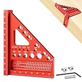 TNEDFOD Zimmermannswinkel Winkelmesser Anschlagwinkel, Anreißwerkzeug für Tischler, 22.5°-90°...