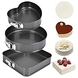 lvifloae Springform-Kuchenformen-Set aus Kohlenstoffstahl, antihaftbeschichtet, rund, herzförmig,...