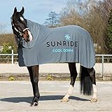 SUNRIDE Kühldecke für Pferde (Cool Down) 3-teilig - mit Halsteil und Tuch - sofortiger Kühleffekt...