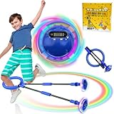 TZEKING Springring Fußkreisel,Kinder Blinkender Springring Fußkreisel,Swing Wheel mit...