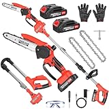 2-in-1 Akku Teleskop Hochentaster, 8 Zoll Hochentaster Akku Elektrisch, Elektrisch 21V Teleskop...