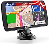 Jimwey GPS Navi Navigation für Auto LKW PKW 9 Zoll Lebenslang Kostenloses Kartenupdate...