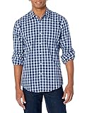 Amazon Essentials Herren Langärmeliges Business Hemd aus Popeline Schmale Passform, Marineblau...