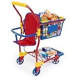 Bayer Design 75003AA Einkaufswagen Supermarkt Kinder, mit Spiellebensmittelkartons, bunt, aus...