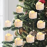 LED Kerzen Mit Clip,Teelichter Kabellose Weihnachtskerzen, LED Weihnachtsbeleuchtung, elektrische...