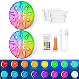 Générique Schwimmende Lichter für Pool – Unterwasserbeleuchtung mit Fernbedienung – 2 Stück...