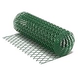 Wiltec Maschendrahtzaun Grün 120 cm x10 m, 0,6 mm Stärke 25x25 mm Maschengröße, Volierendraht...