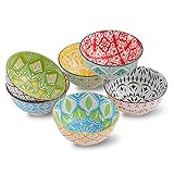 AHX Schalen Set - Kleine Müslischale Dessertschalen 300 ml - 6 teiliges Bunt Porzellan Schale für...