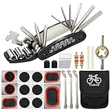 TAGVO Fahrradwerkzeug-Kit, 16 in 1 Fahrrad-Multifunktionswerkzeug mit Patch-Kit und Reifenheber,...