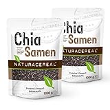 Naturacereal Premium Chia Samen 2kg - Reich an Omega-3, Ballaststoffen und Nährstoffen- Ideal für...