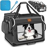 TRESKO® Hundebox faltbar inkl. Leckmatte, Spatel & Reflektoren M 61x42x42cm | Transportbox für...