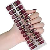 Glow in Dark Nails Art Stickers Halloween Nails Strips Full Nails Wrap Semi Cured Nails Strips Nails...