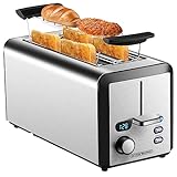 Toaster Langschlitz | 4 Scheiben Toastautomat | XXL | 1500 Watt | 6-Stufen Bräuneregler |...