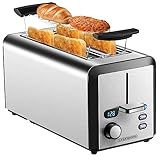 Toaster Langschlitz | 4 Scheiben Toastautomat | XXL | 1500 Watt | 6-Stufen Bräuneregler |...