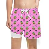 Generisch Modische Badehose für Jungen mit Kompressionsfutter, Stretch-Badeshorts (10-12 Years)