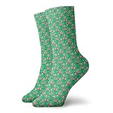 Fabulous_Woo Socken für den Weihnachtsurlaub, Flamingos auf grünen Socken, Sportsocken, Laufen,...