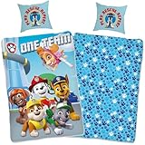 Paw Patrol Kinderbettwäsche Play – 135 x 200 cm + 80 x 80 cm – 100% Baumwolle Renforcé-Linon...