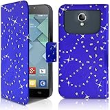 Seluxion Schutzhülle Schutzhülle, Motiv Diamant Universal M Farbe blau für Alcatel One Touch Idol...