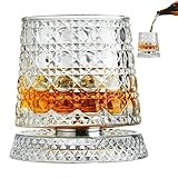 Whiskyglas – Kristall-Whiskyglas | Drehbarer Trinkbecher Aus Kristallglas, Um 360 Grad Drehbarer...