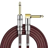 OTraki Instrumentenkabel Elektrisches 6.3mm Gitarrenkabel Lärmschutz mit Abgewinkelte Stecker und...