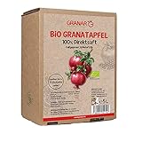 Granar 5 Liter Bio Granatapfel Direktsaft Muttersaft, 100% Granatapfelsaft in der Box, Naturtrüb,...