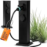 Retoo Gartensteckdose IP44 – 4-Fach Außensteckdosenverteiler, wasserdichte Mehrfachsteckdose...