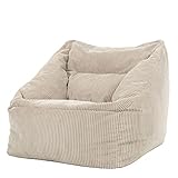 Icon Riesen Sitzsack Sessel, Morgan, Beige, Cord XXL Sitzsack Erwachsene mit Füllung für das...