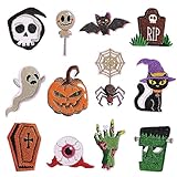 SELVFZ Halloween Bügelsfleck Für Kleidung Aufkleber Geister Devil Sticker Rucksackjacke Horror...