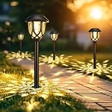 Flacchi Solarlampen mit Glas-Kuppel für Außen - Landschaft Lichter Solar LED Garten Lichter im...
