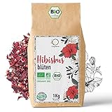 ORIGEENS HIBISKUSTEE BIO 1kg Premiumqualität | Bio Hibiskusblüten getrocknet für Tee,...