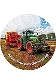 Tortenaufleger, Trecker, Traktor, Zuckerbild mit dem Motiv: Traktor, Essbares Foto für Torten,...
