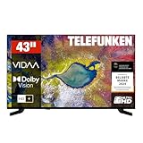 Telefunken Fernseher 43 Zoll Smart TV VIDAA D43U790B2CW 4K Fernseher UHD, HDR TV mit Dolby Vision,...